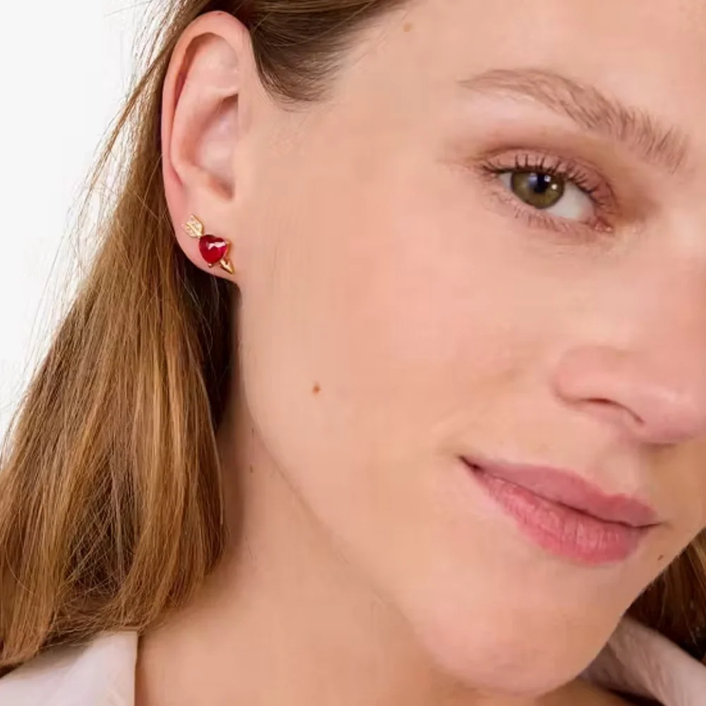 $69 Kate Spade Lovestruck Heart And Arrow Studs